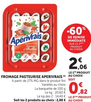 Fromage pasteurisé Apérivrais
