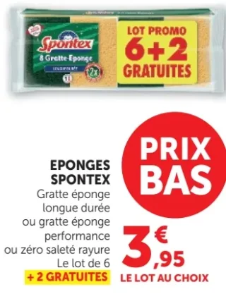 EPONGES SPONTEX Gratte éponge longue durée ou gratte éponge performance ou zéro saleté rayure