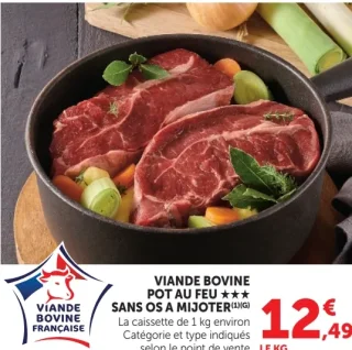 Viande bovine pot au feu sans os à mijoter