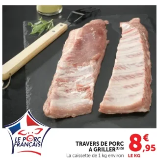 Travers de porc à griller Le Porc Français