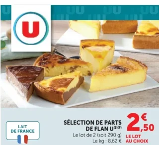 SÉLECTION DE PARTS DE FLAN U
