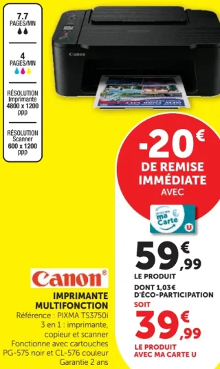 Canon Imprimante Multifonction PIXMA TS3750i