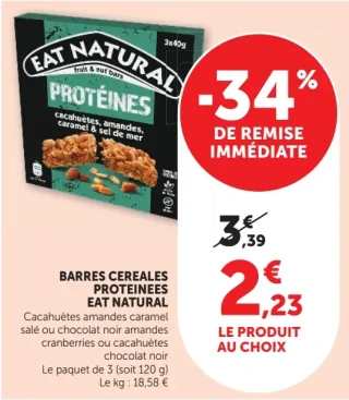 BARRES CEREALES PROTEINEES EAT NATURAL