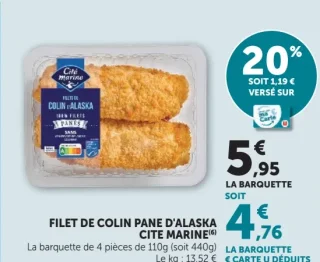 Filet de Colin Pané d'Alaska Cité Marine