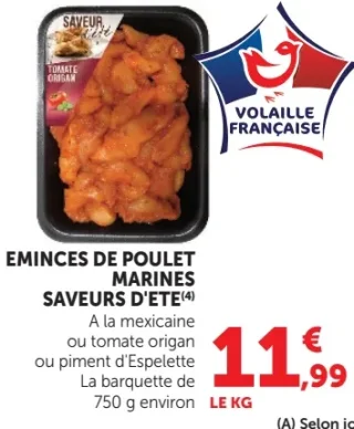 Émincés de poulet marinés saveurs d'été