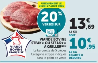 Viande Bovine Steak ou Steak à griller