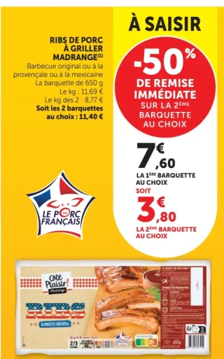 Ribs de Porc à Griller Madrange