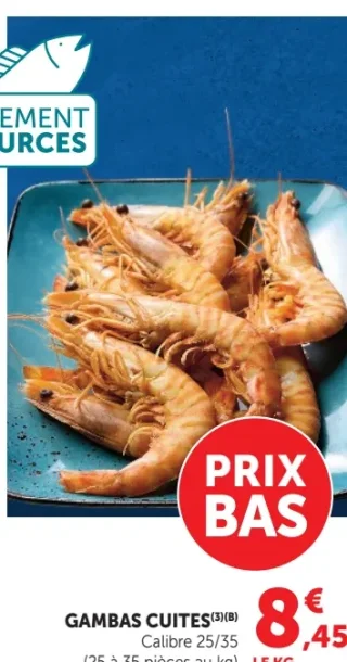 Gambas cuites