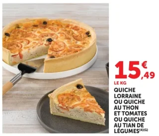 Quiche Lorraine ou Quiche au thon et tomates ou Quiche au tian de légumes