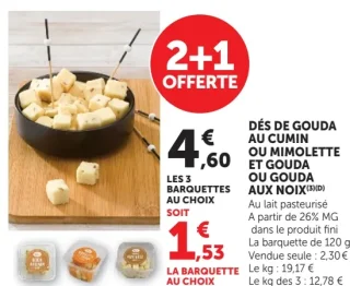 Dés de gouda au cumin ou mimolette et gouda ou gouda aux noix