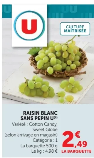 Raisin Blanc Sans Pepin U