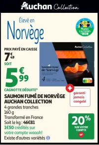 Saumon fumé de Norvège Auchan Collection