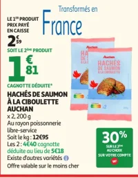 Hachés de Saumon à la Ciboulette Auchan