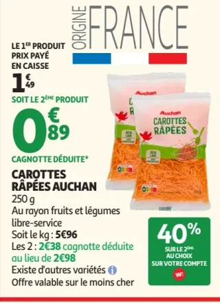 Carottes Râpées Auchan
