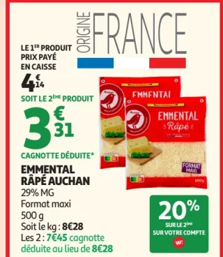 Emmental Râpé Auchan