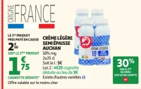 Crème légère semi épaisse Auchan
