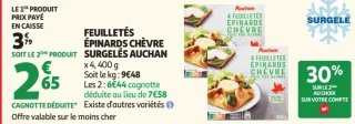 Feuilletés Épinards Chèvre Surgelés Auchan