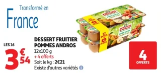 Dessert Fruitier Pommes Andros