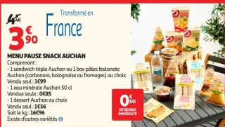 Menu Pause Snack Auchan