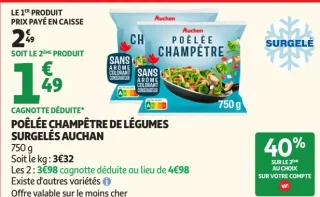 Poêlée champêtre de légumes surgelés Auchan