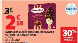 Bâtonnets glacés Cracking Macadamia Nut Brittle Häagen-Dazs