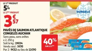 Pavés de saumon Atlantique congelés Auchan