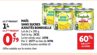 Maïs sans sucres ajoutés Bonduelle