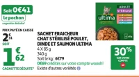 Sachet fraicheur chat stérilisé poulet, dinde et saumon Ultima