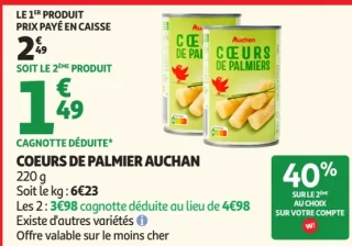 Cœurs de palmier Auchan
