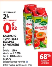GASPACHO TOMATES ET LÉGUMES LA POTAGÈRE
