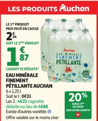 Eau Minérale Finement Pétillante Auchan