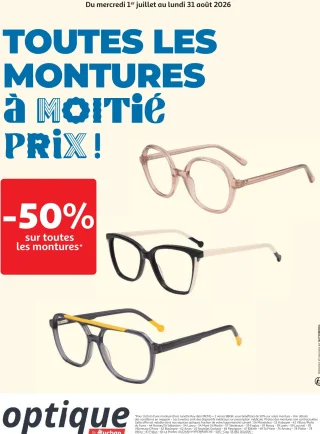 Toutes les montures de lunettes Optique By Auchan