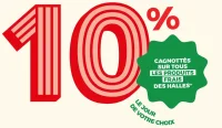 10% cagnottés sur tous les produits frais des halles