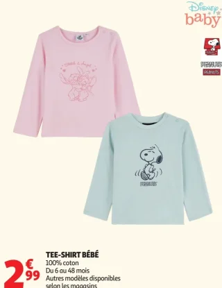 TEE-SHIRT BÉBÉ Disney baby / Peanuts