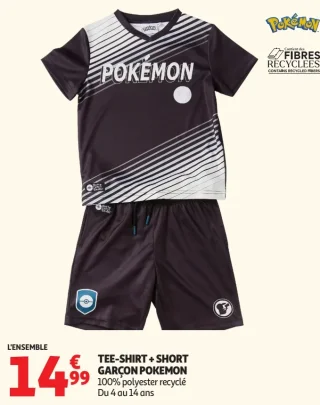TEE-SHIRT + SHORT GARÇON POKEMON