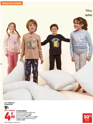 Pyjama enfant Disney ou Pokémon