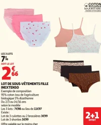 Lot de sous-vêtements fille Inextenso