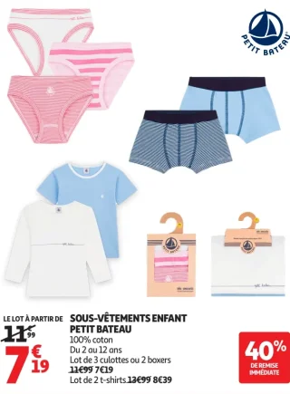 Sous-vêtements enfant Petit Bateau