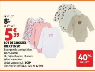Lot de 3 bodies Inextenso