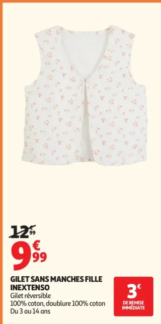 Gilet sans manches fille Inextenso