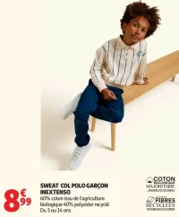 SWEAT COL POLO GARÇON INEXTENSO