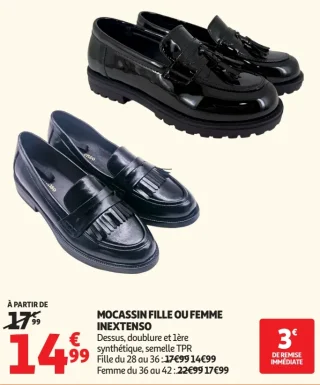 MOCASSIN FILLE OU FEMME INEXTENSO