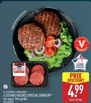 ST-CLÉMENT LE BOUCHER® 4 STEAKS HACHÉS SPÉCIAL BURGER
