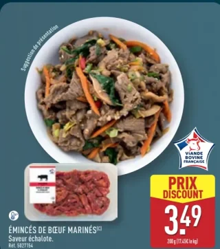 ÉMINCÉS DE BŒUF MARINÉS Saveur échalote