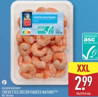GOLDEN SEAFOOD® CREVETTES DÉCORTIQUÉES NATURE