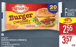 Président Burger Cheddar & Emmental
