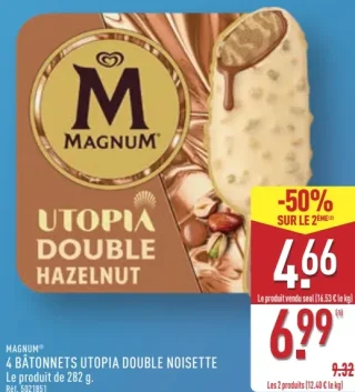 Magnum Utopia Double Hazelnut 4 bâtonnets