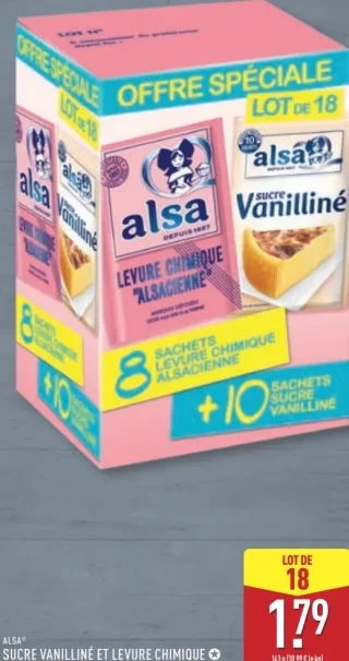 ALSA® SUCRE VANILLINÉ ET LEVURE CHIMIQUE