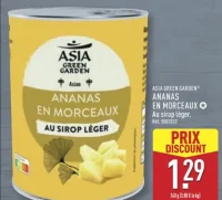 ASIA GREEN GARDEN® ANANAS EN MORCEAUX Au sirop léger.