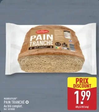 Mannapain® Pain tranché Au blé complet